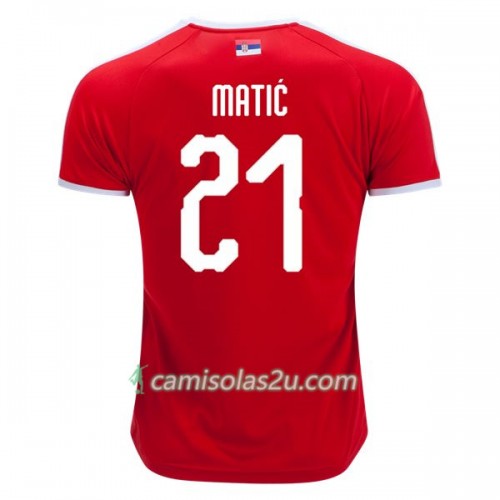 Camisolas de Futebol Sérvia Matic 21 Equipamento Principal Copa do Mundo 2018 Manga Curta Camisolas de Futebol Sérvia Matic 21 Equipamento Principal Copa do Mundo 2018 Manga Curta